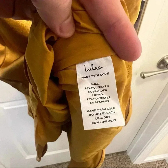 651 Lulus Dreams Come True Satin Ruffle Cocktail Mini Dress - Picture 5 of 7